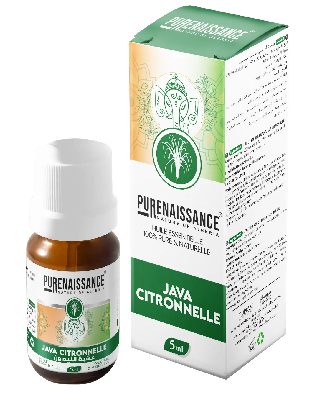 PURENAISSANCE Huile Essentielle de Java Citronnelle – 5 ml