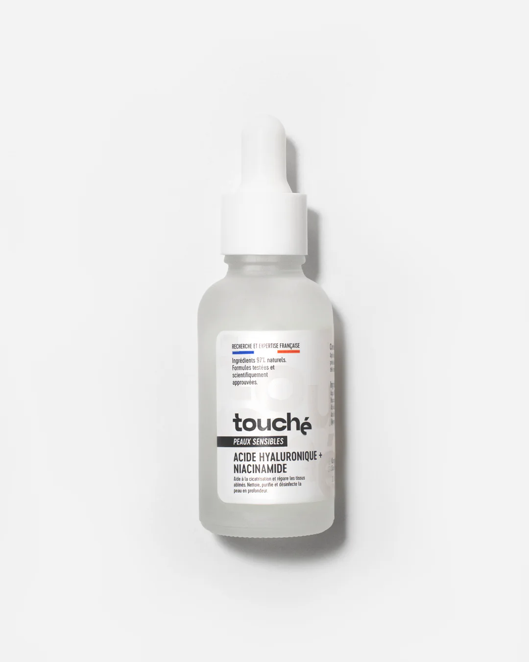 Flacon Sérum Touche Niacinamide et Acide Hyaluronique anti-imperfections peau sensible