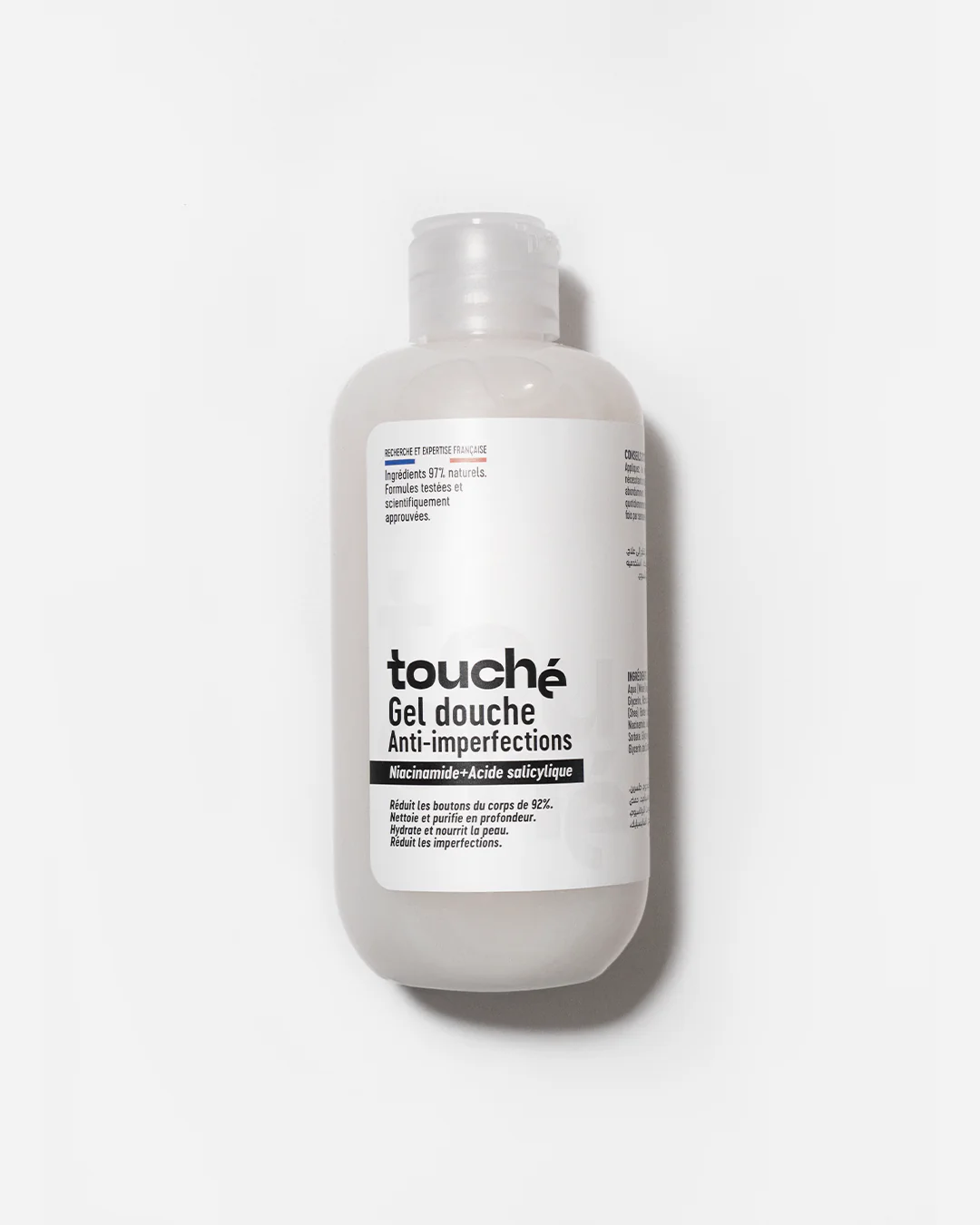 Flacon Touche Gel Douche Anti-imperfections corps Acide Salicylique Niacinamide
