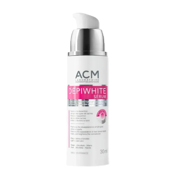 érum Dépiwhite d’ACM 30 ml à l’acide kojique et réglisse, anti-taches et illuminateur du teint, pour toutes les carnations.