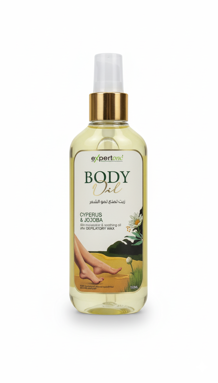 Flacon ExpertOne Body Oil huile corps Cyperus et Jojoba après épilation