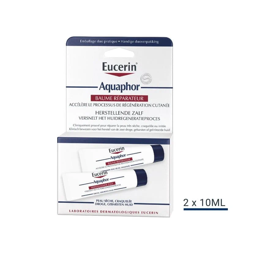 Tubes Eucerin Aquaphor Baume Réparateur 2x10ml pour peaux sèches et irritées