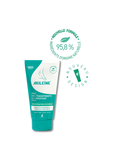 Tube Akileïne Crème Anti-Transpirante pieds transpiration excessive et odeurs
