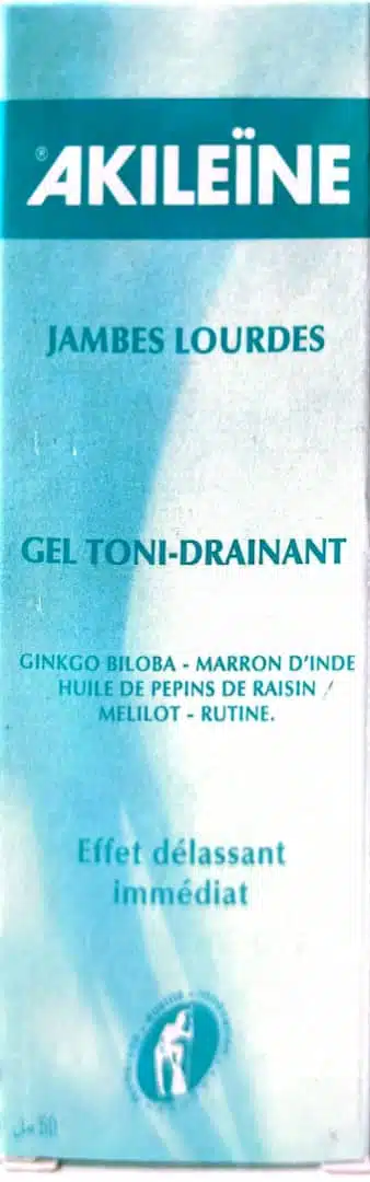 Tube Akileïne Gel Toni-Drainant pour soulager les jambes lourdes