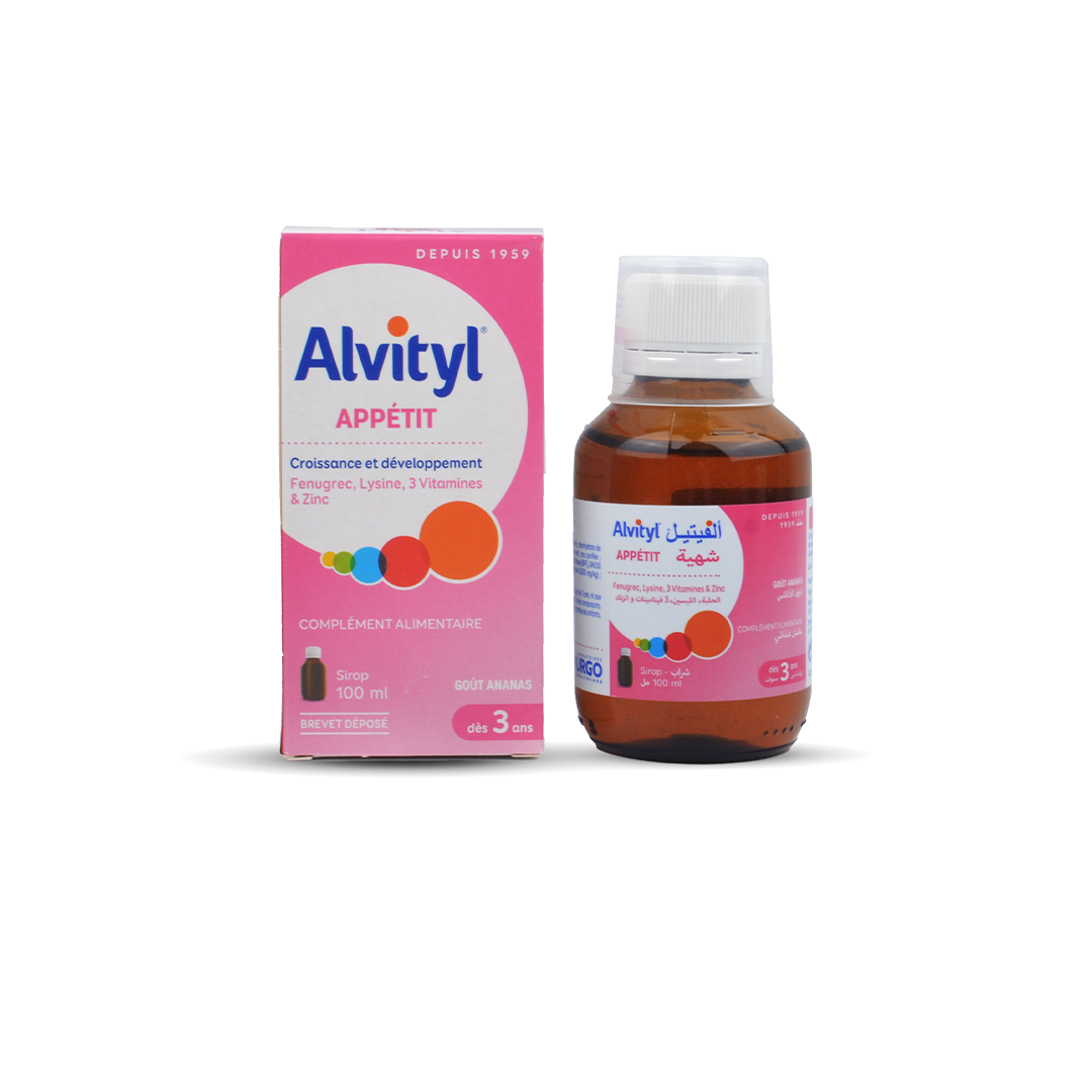 Boîte Sirop Alvityl Appétit Fenugrec et Lysine pour enfant