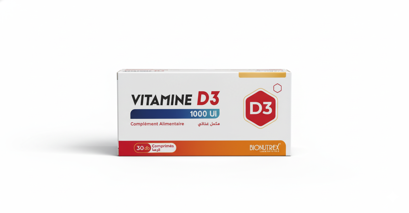 Boîte Bionutrex Vitamine D3 1000 UI Algérie dosage quotidien