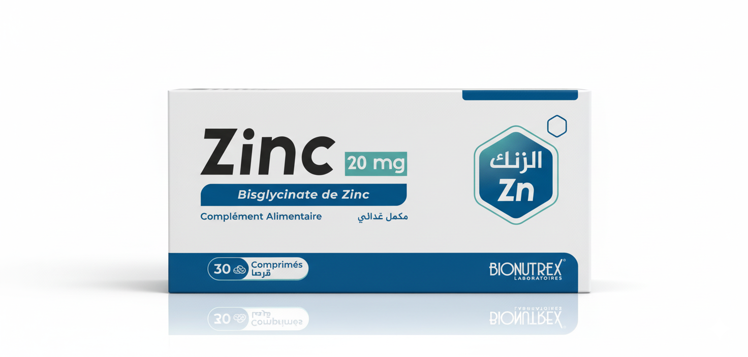 Boîte Bionutrex Zinc 20 mg Bisglycinate Algérie haut dosage immunité