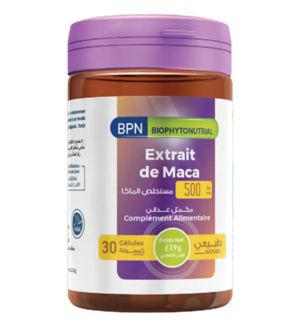 Boîte BPN Extrait de Maca 500mg gélules énergie et libido