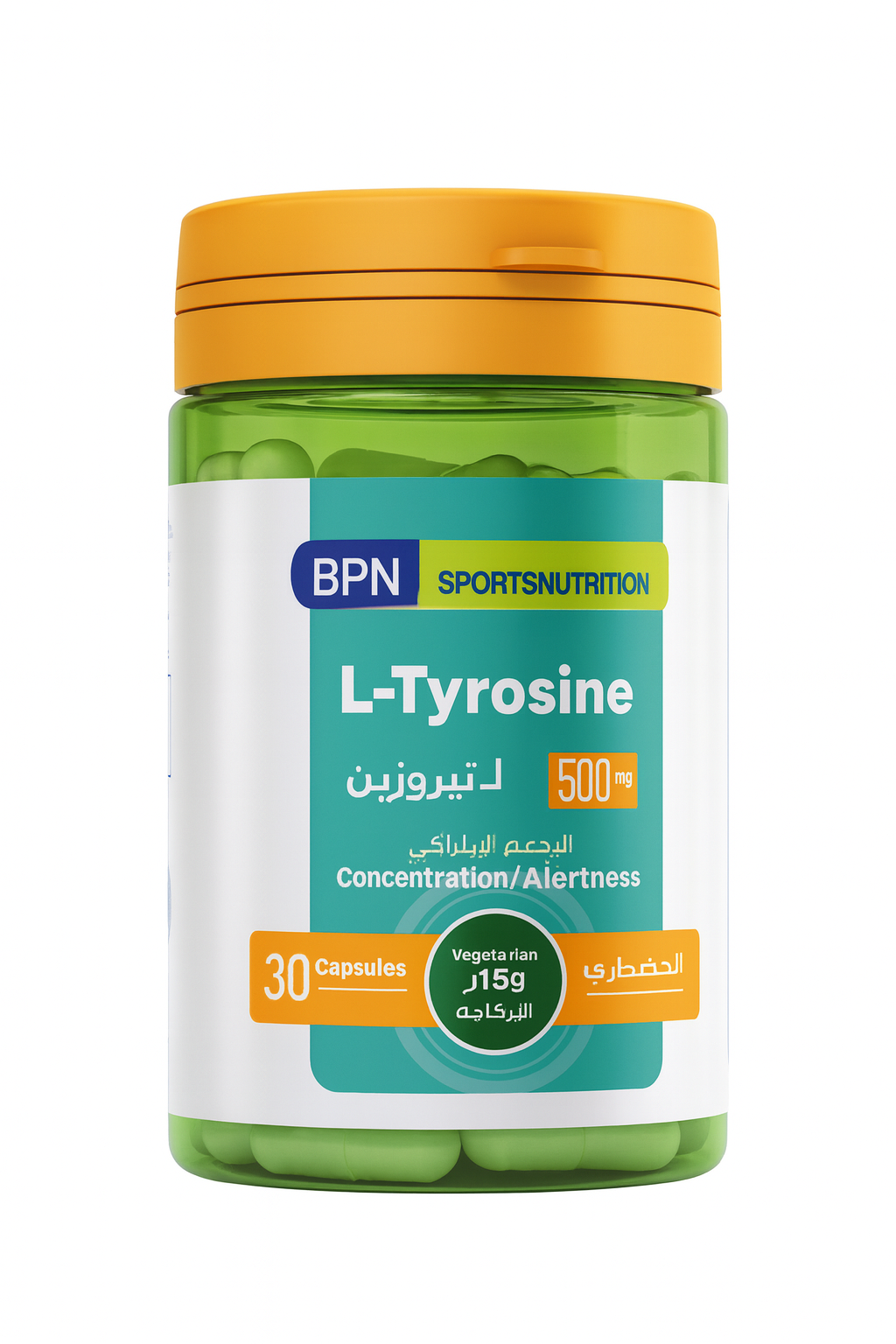 Boîte BPN L-Tyrosine 500mg gélules pour concentration et gestion du stress