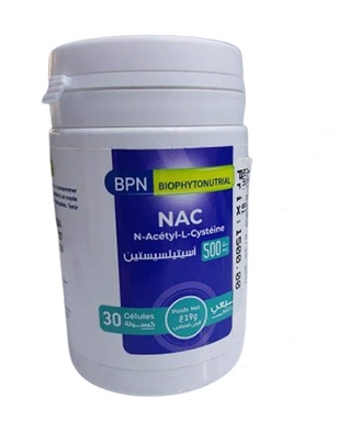 Boîte BPN NAC 500mg N-acétylcystéine complément détox foie