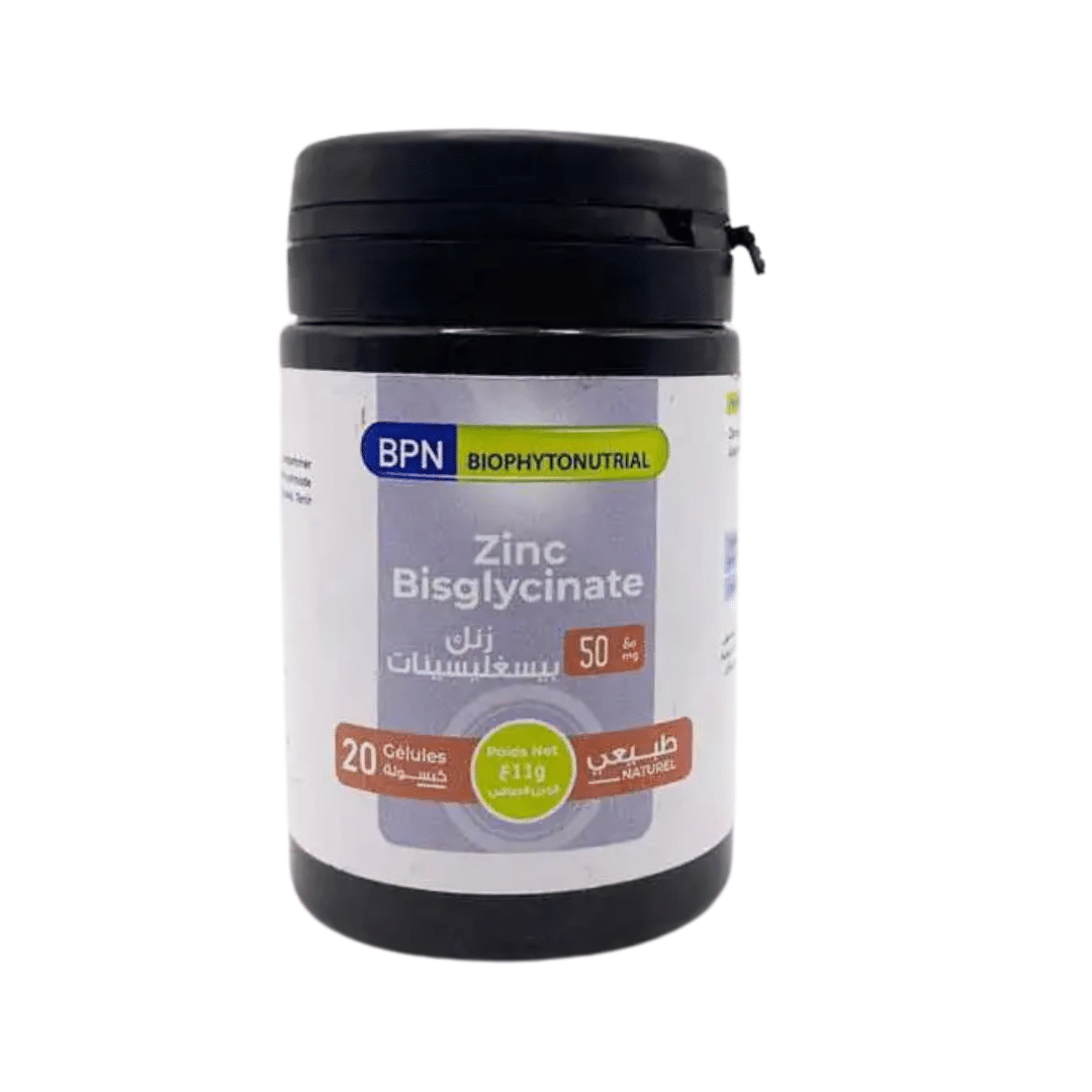 Boîte BPN Zinc Bisglycinate 50mg complément alimentaire immunité et peau