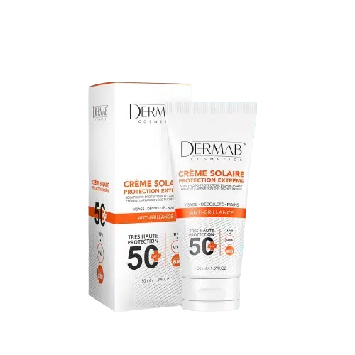 Crème solaire Dermab SPF 50+ anti-brillance protection extrême Algérie