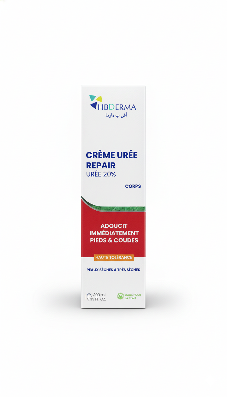 Crème urée 20% HB Derma Repair Algérie pour pieds secs et coudes rugueux