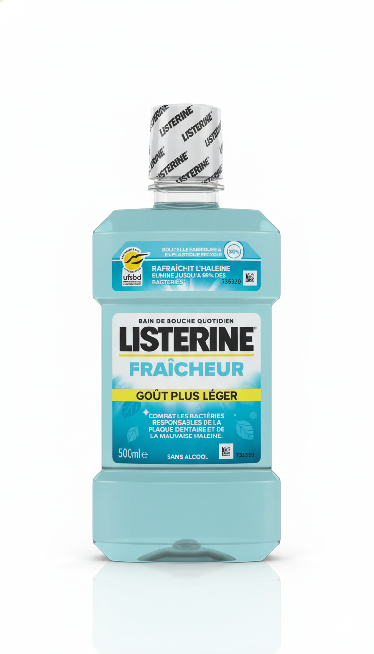 Bain de bouche Listerine Fraîcheur Goût Plus Léger sans alcool Algérie anti-plaque