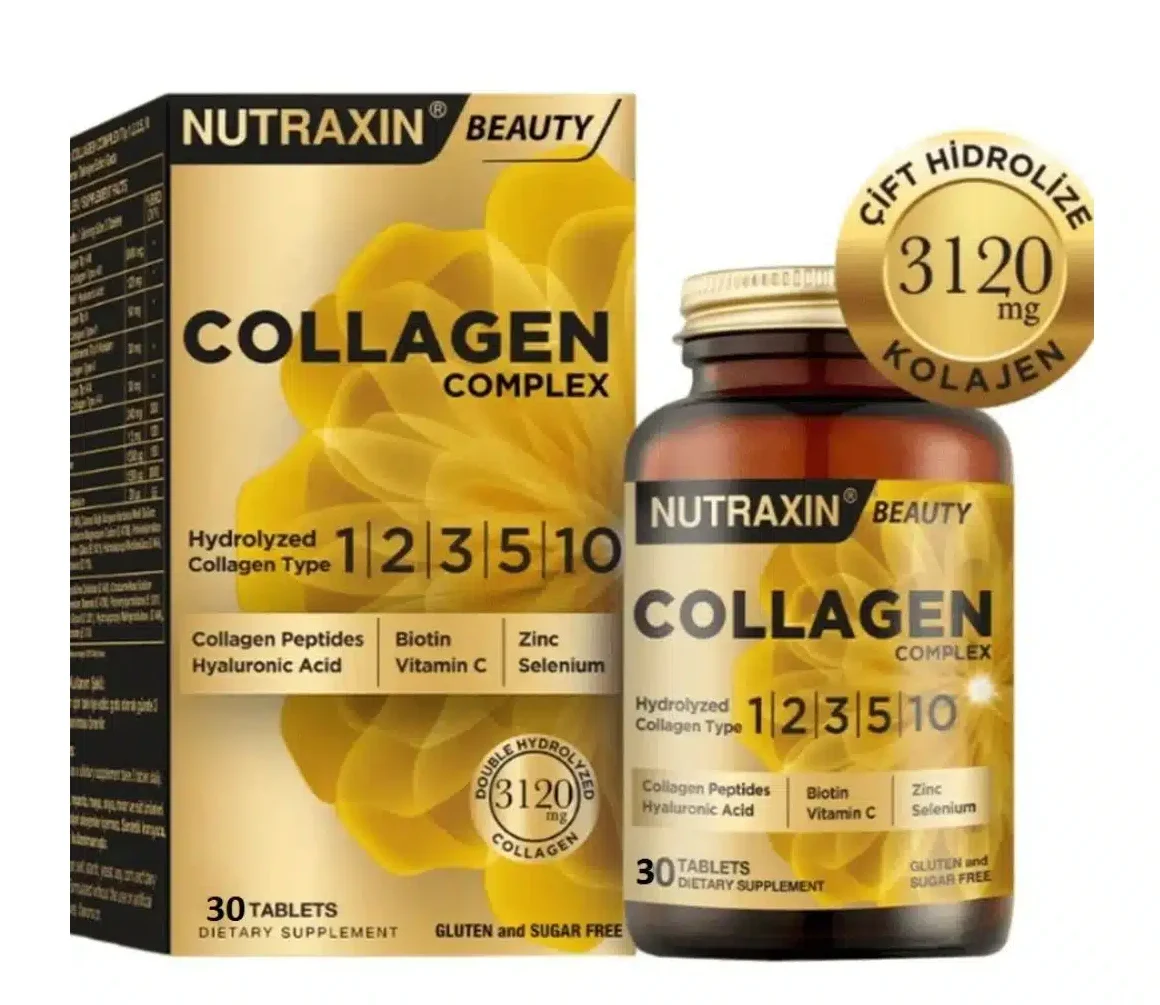 Boîte Nutraxin Collagen Complex Algérie 5 types de collagène peau et cheveux