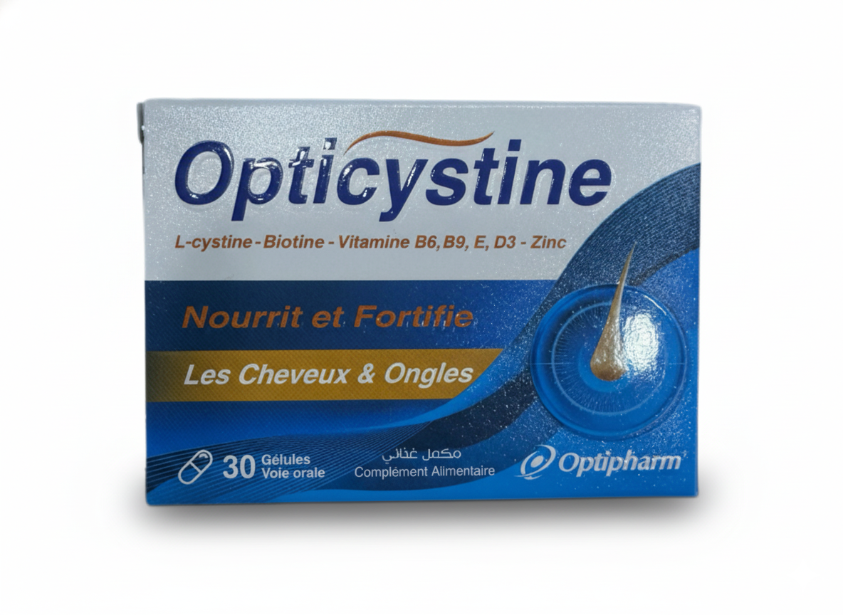 Boîte Opticystine Optipharm Algérie complément alimentaire cheveux et ongles