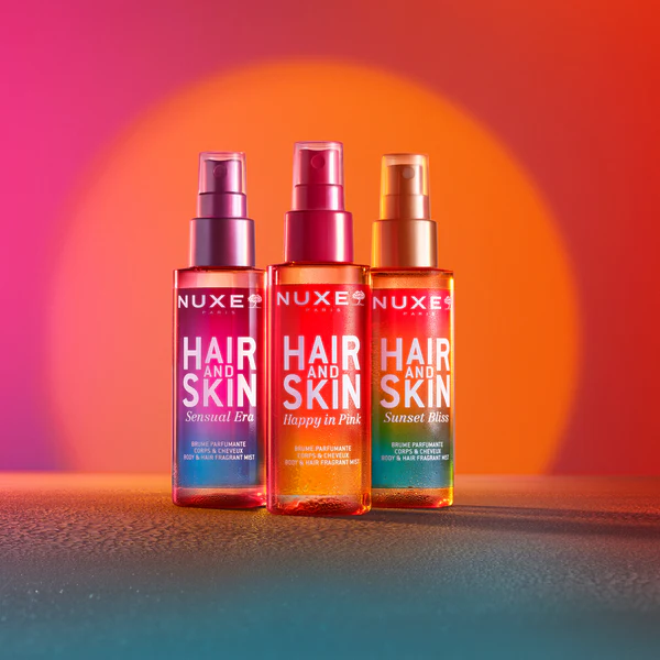 Flacon Nuxe Brume parfumante corps et cheveux Happy In Pink aux notes florales