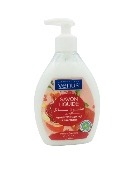 Flacon pompe Venus Savon Liquide Mains parfum Grenade texture crémeuse