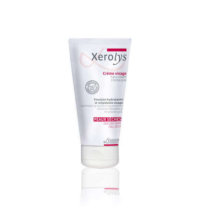 Crème hydratante visage Xerolys Lysaskin pour peau sèche à l'urée