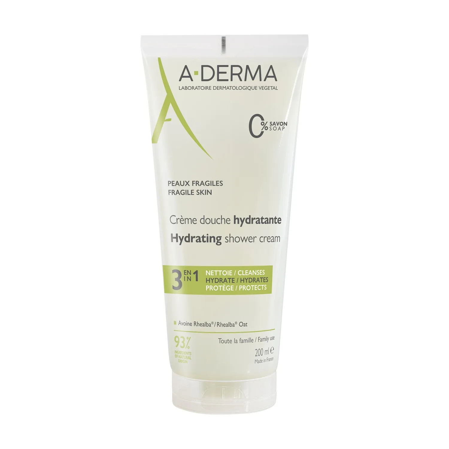 Tube A-Derma Les Indispensables Crème Douche Hydratante 3 en 1 pour peaux fragiles