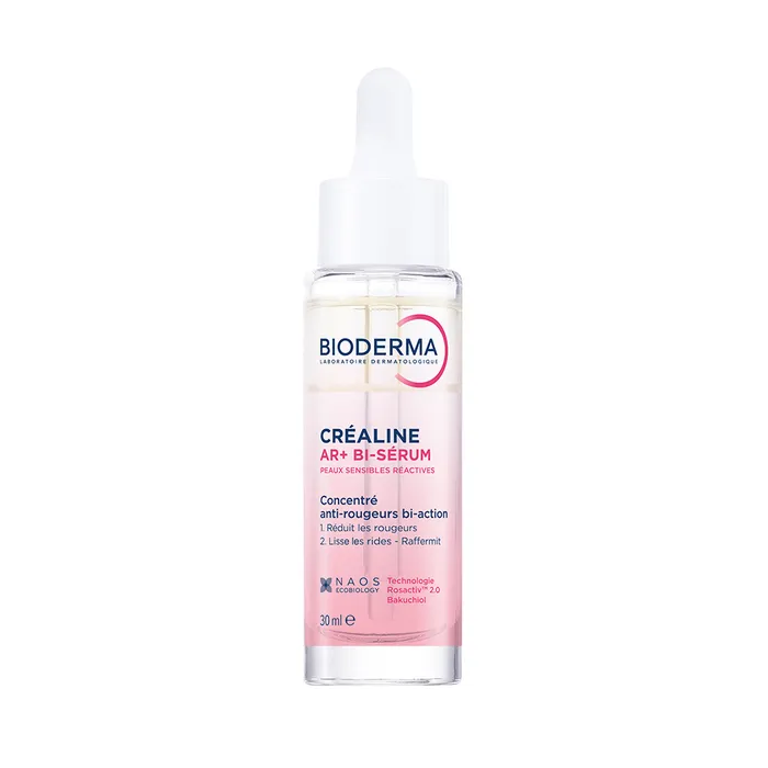Flacon pompe Bioderma Créaline AR+ Bi-sérum concentré anti-rougeurs et anti-âge