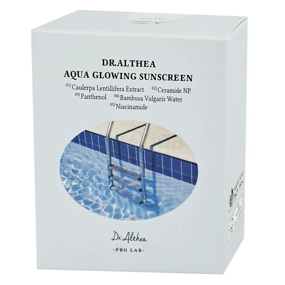 Dr. Althea Aqua Glowing Sunscreen SPF50 crème solaire hydratante éclat visage Algérie