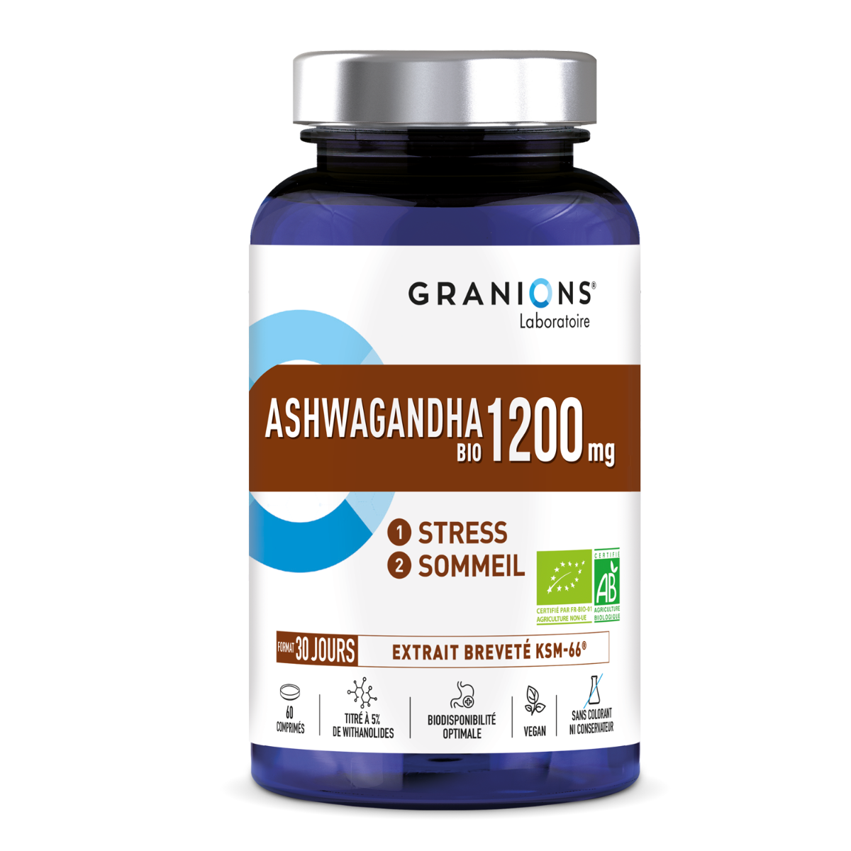 Ashwagandha Bio 1200 mg Granions 60 comprimés