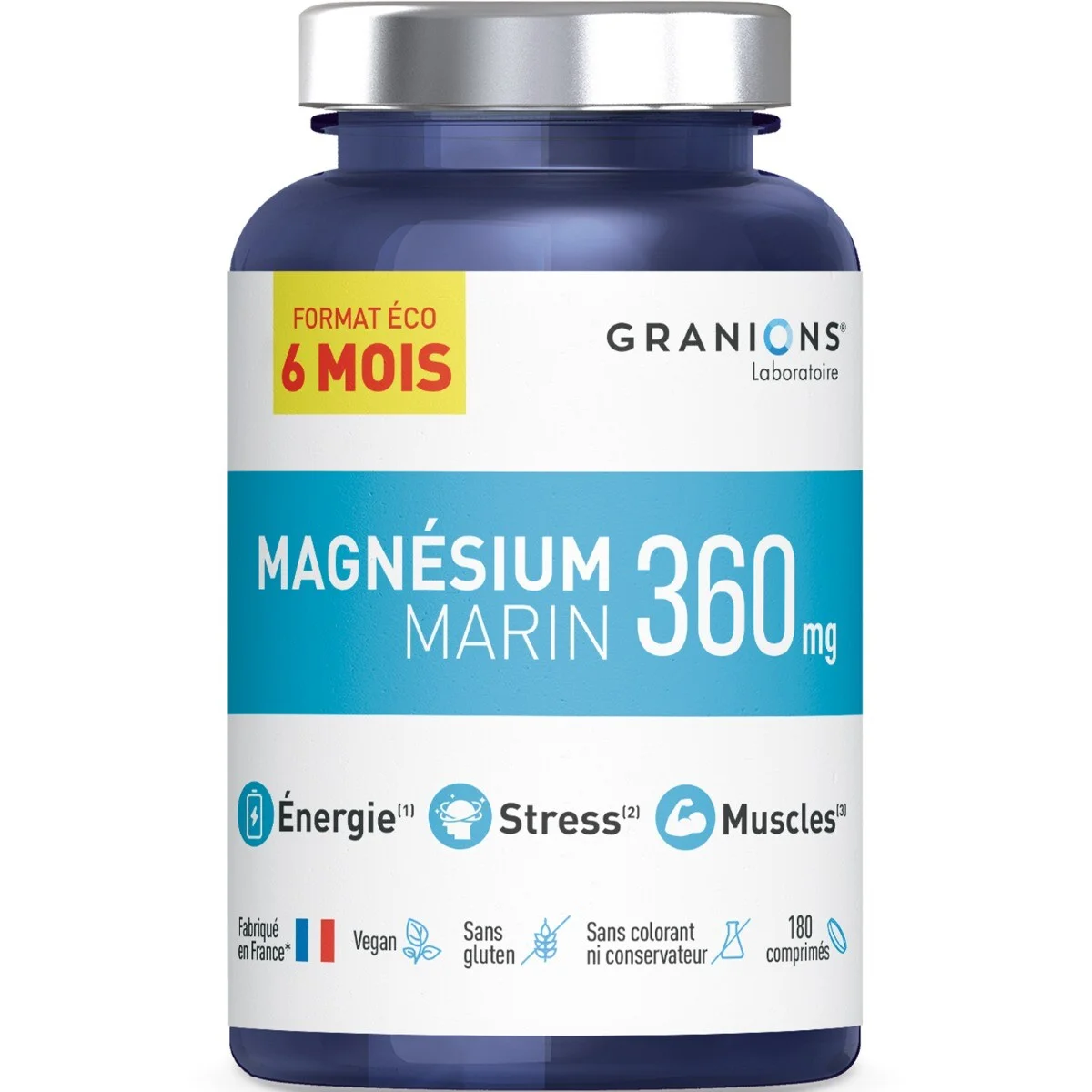 Magnésium marin 6 mois Granions 180 comprimés