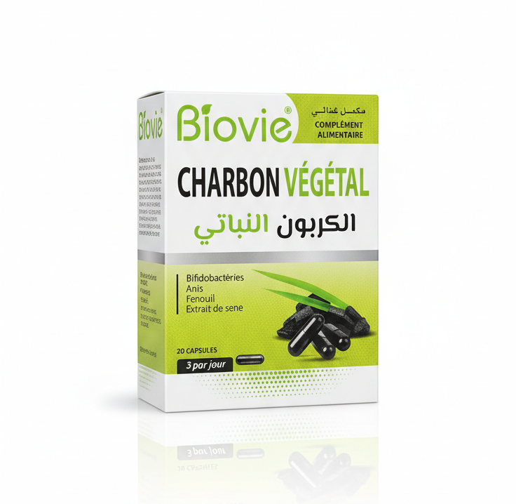 Biovie Charbon Végétal Complexe Digestion et Bifidobactéries 20 Capsules