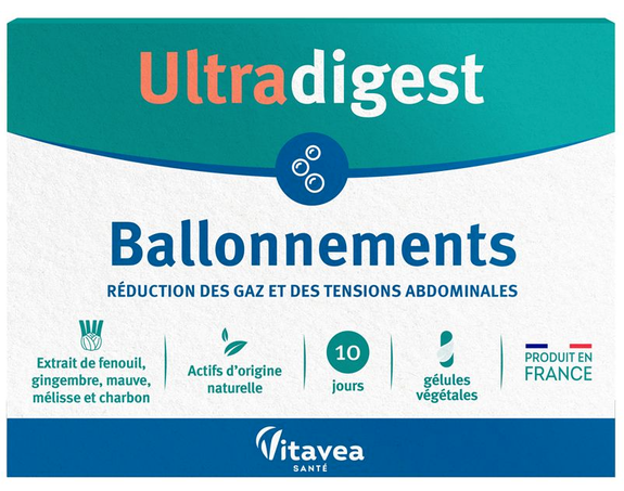 Nutrisanté Vitavea UltraDigest Ballonnements 20 Gélules Végétales